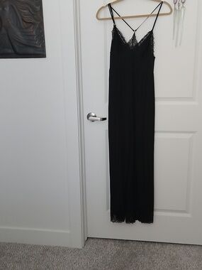 Victoria's Secret Black Lace-Trim Jumpsuit